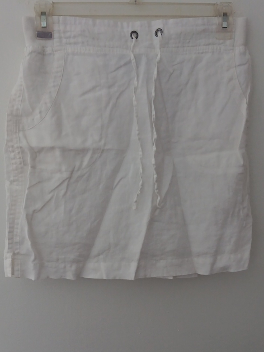 Saks Fifth Avenue Drawstring  Linen Mini Skirt #3898